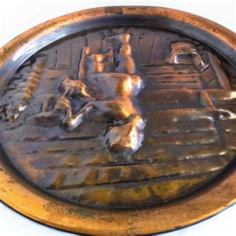 Vintage Scandi Copper Nude Boudoir Sauna Bath Painometalli Mid Century Bohemian