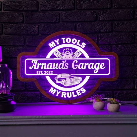 Personalized Garage Neon Signgarage Led Lightingmy Tools My Rules