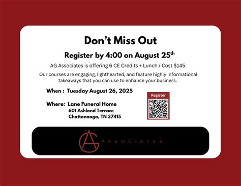 CE at Lane Funeral Home | AG | Associates