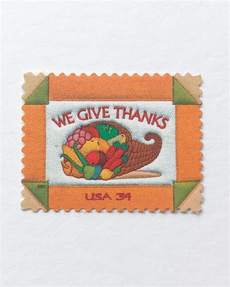 Thanksgiving Vintage Postage Stamp 34 We Give Thanks Vintage