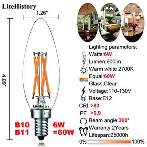 Litehistory E Led Bulb Dimmable W Equal Watt Led Light Bulbs