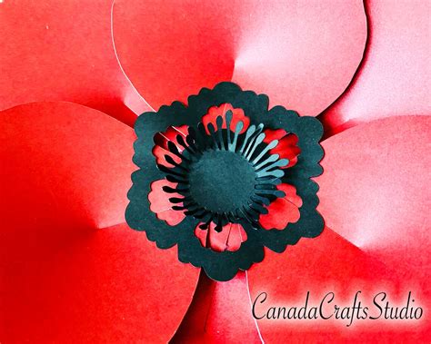 Poppy Paper Flower Template Svg And Dxf Etsy Canada