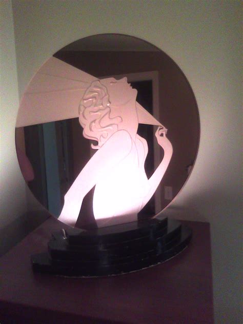 Art Deco Glass Etched Nude Lady Table Lamp Instappraisal