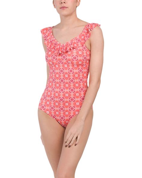 Coral Gables Ruffle One Piece Swimsuit Clothing T J Maxx