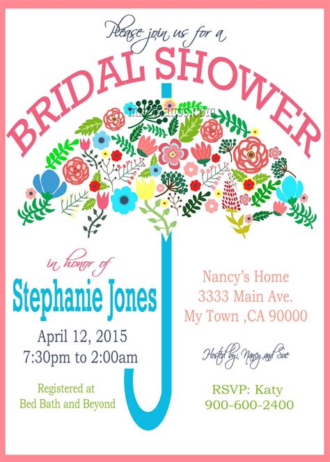 Spanish Bridal Shower Flower Invitation DIY Printable Bridal - Etsy