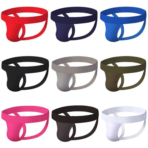Sexy Gay Men Underwear Male Lingerie Jockstrap G String Thongs Mens Underpants Pure Cotton Solid