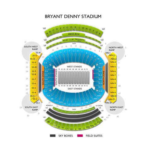 Alabama Stadium Seating Chart A Visual Reference Of Charts Chart Master