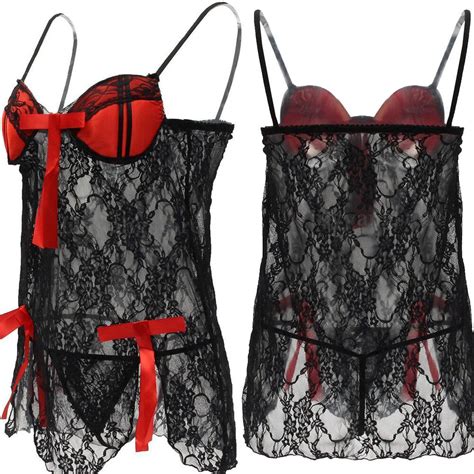 Sexy Women Lace Lingerie Nightwear Sleepwear Babydoll Teddy Pajamas Dress Us Ebay