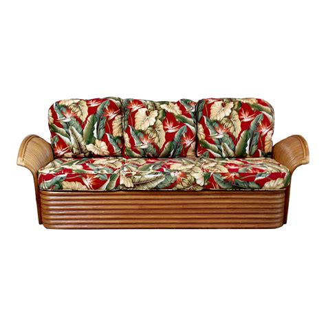 Mid Century Modern Tiki Hawaiian Rattan Sofa by King's Rattan | Chairish