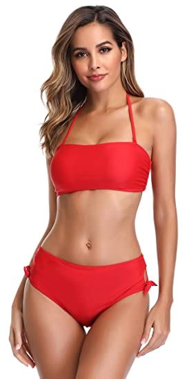 Bikini High Waisted Tie Side Bottom Two Piece WF Shopping