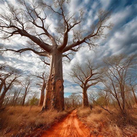 Premium AI Image | Majestic Baobab Forest with Towering Trees