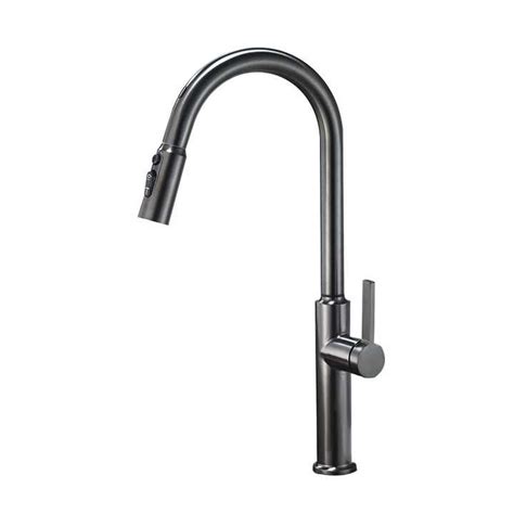 Modern Stainless Steel Pull Out Faucet Hot Cold Kitchen Sink Gun Gray Pull Down Tap
