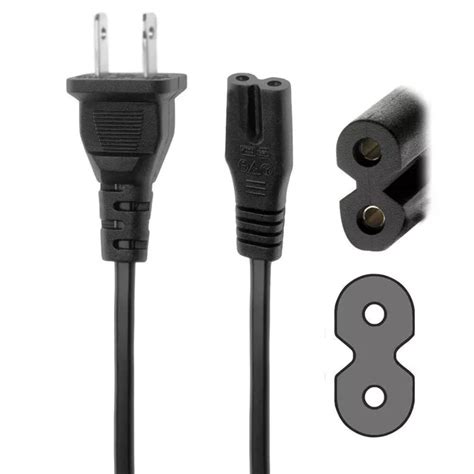 Onerbl 2 Slot To Standard Power Cord 6 Ft Figure 8 Power Cord Pa 14 Dual Pin Non Polarized