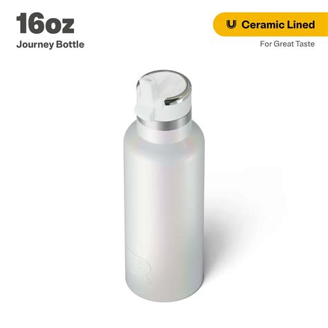 RTIC 16 oz Ceramic Lined Insulated Journey Bottle, Leak-Proof Lid