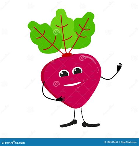 Cute Happy Beetroot Characters Vector Flat Illustration Isolated On