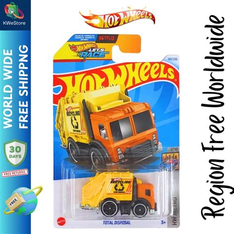 Hot Wheels Total Disposal Recycling Garbage Truck Yellow Netflix Let S Race Etsy