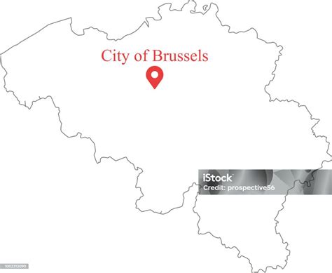 Blank Outline Map Of Belgium Border Vector Illustration And Capital