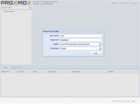 Login To Proxmox Web Gui Jamescoyle Net Limited