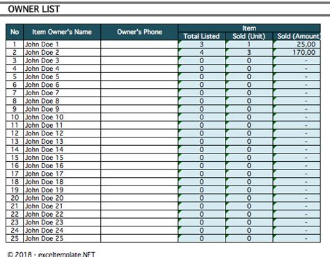 Garage Sale Inventory List And Sale Tracker The Spreadsheet Page