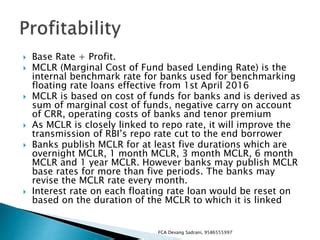 Principles Of Bank Lending PPT