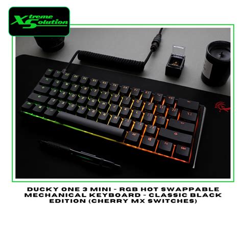 Ducky One Mini Rgb Hot Swappable Mechanical Keyboard Classic Black Edition Cherry Mx