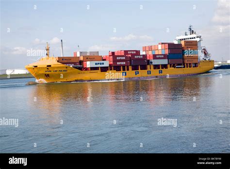 Shipping Nieuwe Waterweg Ship Canal Between Maasluis And Hook Of