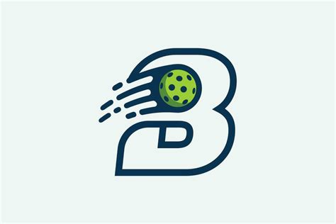 Pickleball Logo With A Combination Of Letter B And A Moving Ball In