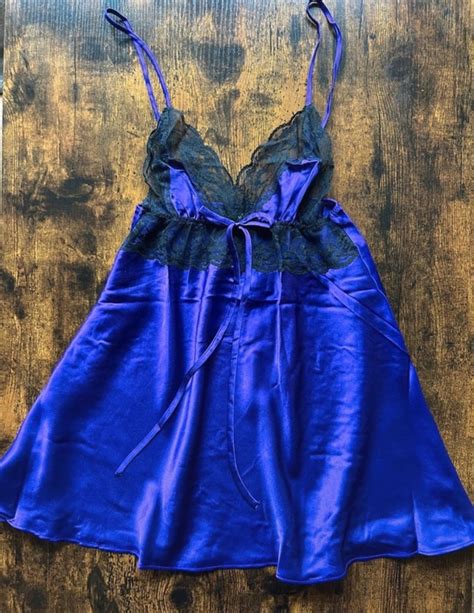 Vintage Victorias Secret Y2K Babydoll Lace Satin Mini Dress Lingerie In Pink Etsy