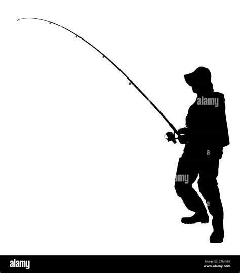A Silhouette Of A Fisherman Holding A Fishing Pole Stock Photo Alamy