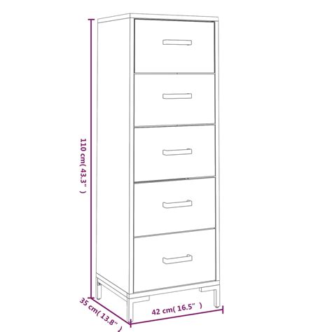 Hua Commode X X Cm Bois De Pin Massif Recycl Yosoo Dx