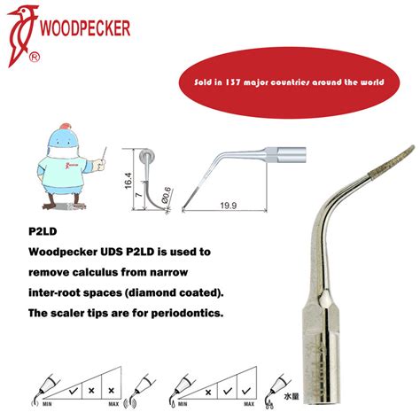 Woodpecker puntas de escalador ultrasónico Dental herramientas