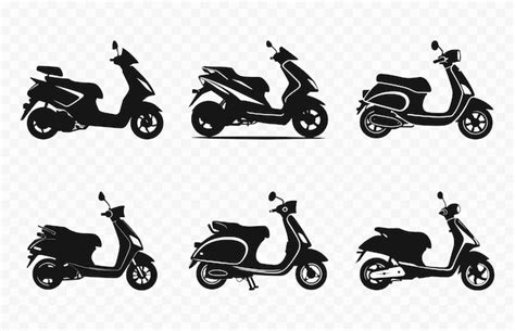 Premium Vector Motorbike Scooter Silhouettes Vector Set Scooters