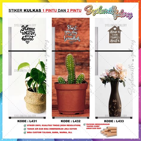 Jual STICKER KULKAS 1 PINTU DAN 2 PINTU MOTIF TANAMAN TERBARU Shopee