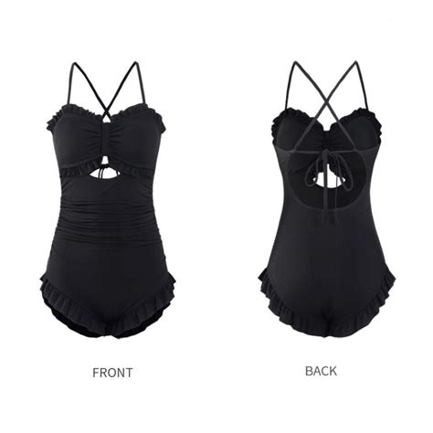 Mua M13 Bikini bơi liền 2 dây đan lưng bèo nhúm ngây thơ phong cách Ulzzang đi biển hè 2022 giá