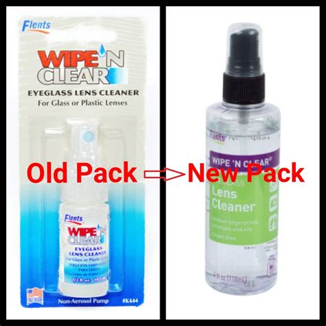 Flents Wipe N Clear Eyeglass Lens Cleaner For Glass Or Plastic Lenses Non Aerosol Pump 118ml