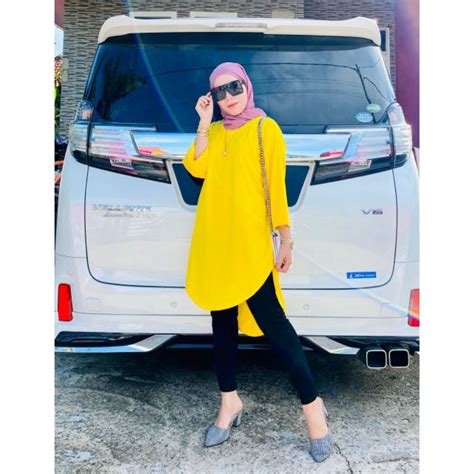 Hot Item Top Loose Dress Plain Plus Saiz Shopee Malaysia
