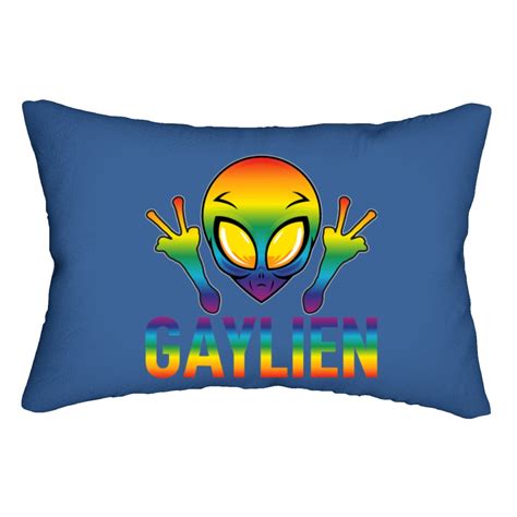 LGBT Pride Gaylien Gay Alien Month Human Rights Proud Ally Queer LGBTQ Lumbar Pillows Sold