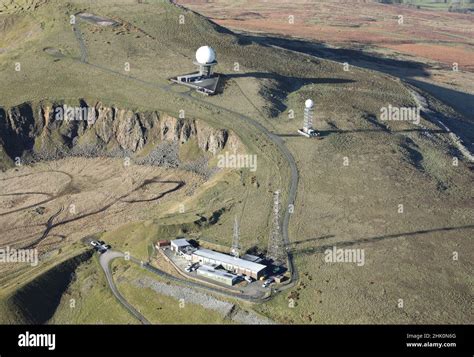 aerial view   clee hill radar  meteorological station