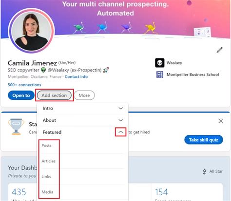 how to add portfolio on linkedin