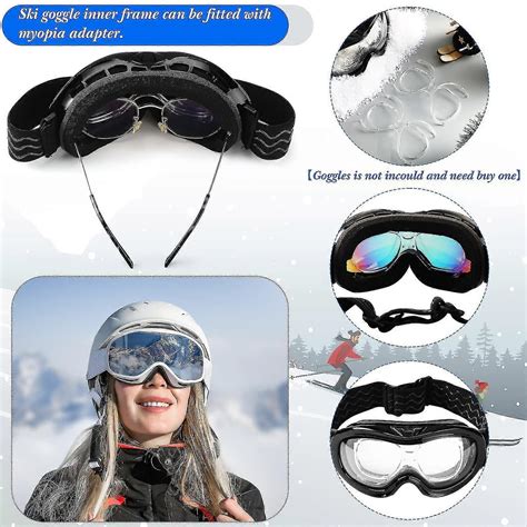 4 Pieces Prescription Ski Goggles Rx Insert Optical Adaptor Ski And