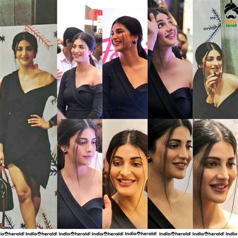 Shruti Haasan Teasing Hot Cleavage And Thigh Show In Black