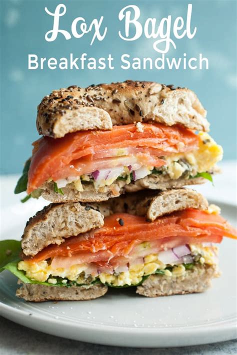 Lox Breakfast Bagel Sandwich with Loaded Caper Scrambled Eggs