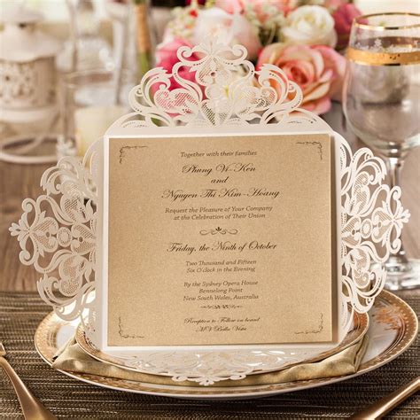 Amazon Hosmsua X Inch Pcs Ivory Laser Cut Wedding