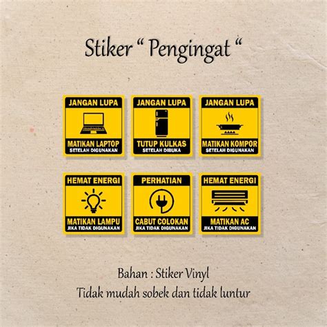 jual stiker pengingat sriker jangan lupa matikan lampu jangan lupa