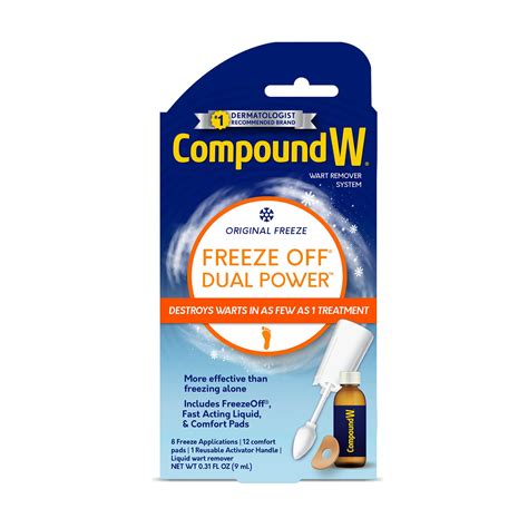 Compound W Dual Power for Large Warts, Freeze Off & Liquid Wart Remover