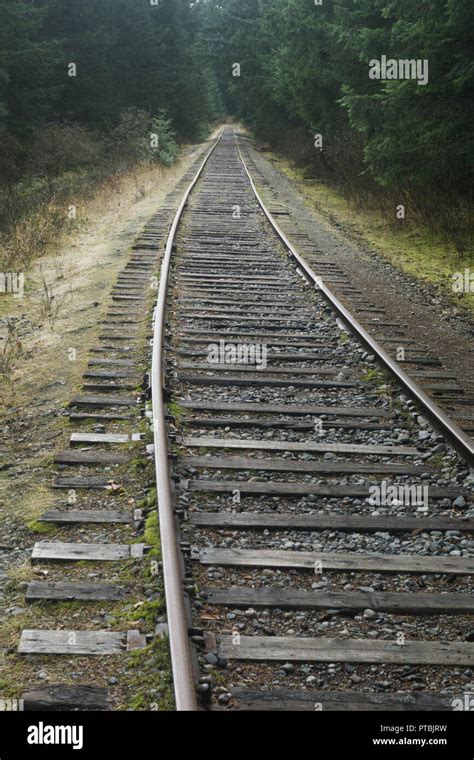 Old Abandoned Railroad Train Track Stock Photo Alamy