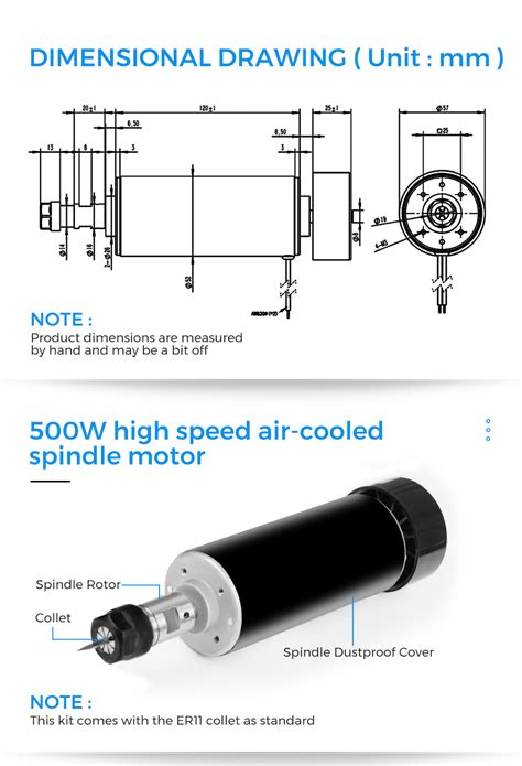 Two Trees 500w High Speed Air Cooled Brushless Spindle Motor Twotrees De Store