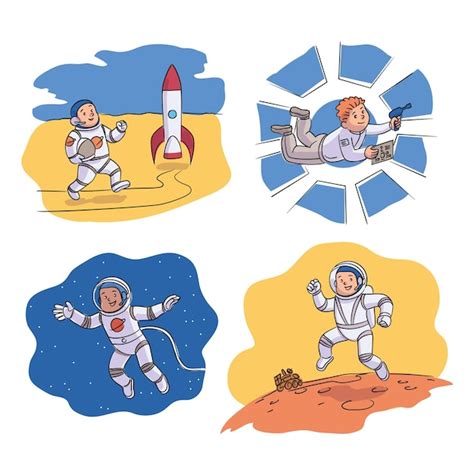 Astronaute Drôle D enfant Portant Un Ensemble De Scènes De Costumes