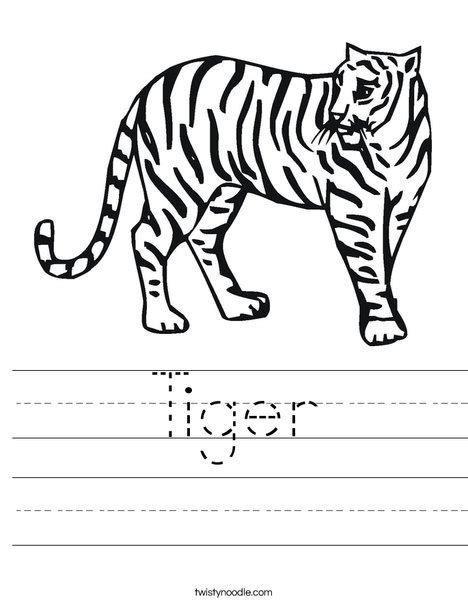 Tiger Worksheet Twisty Noodle