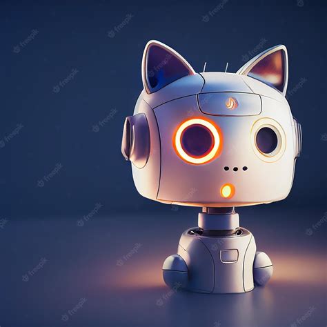 Premium Photo | Robot cat in digital illustration. a futuristic robotic curious cat portrait. a ...